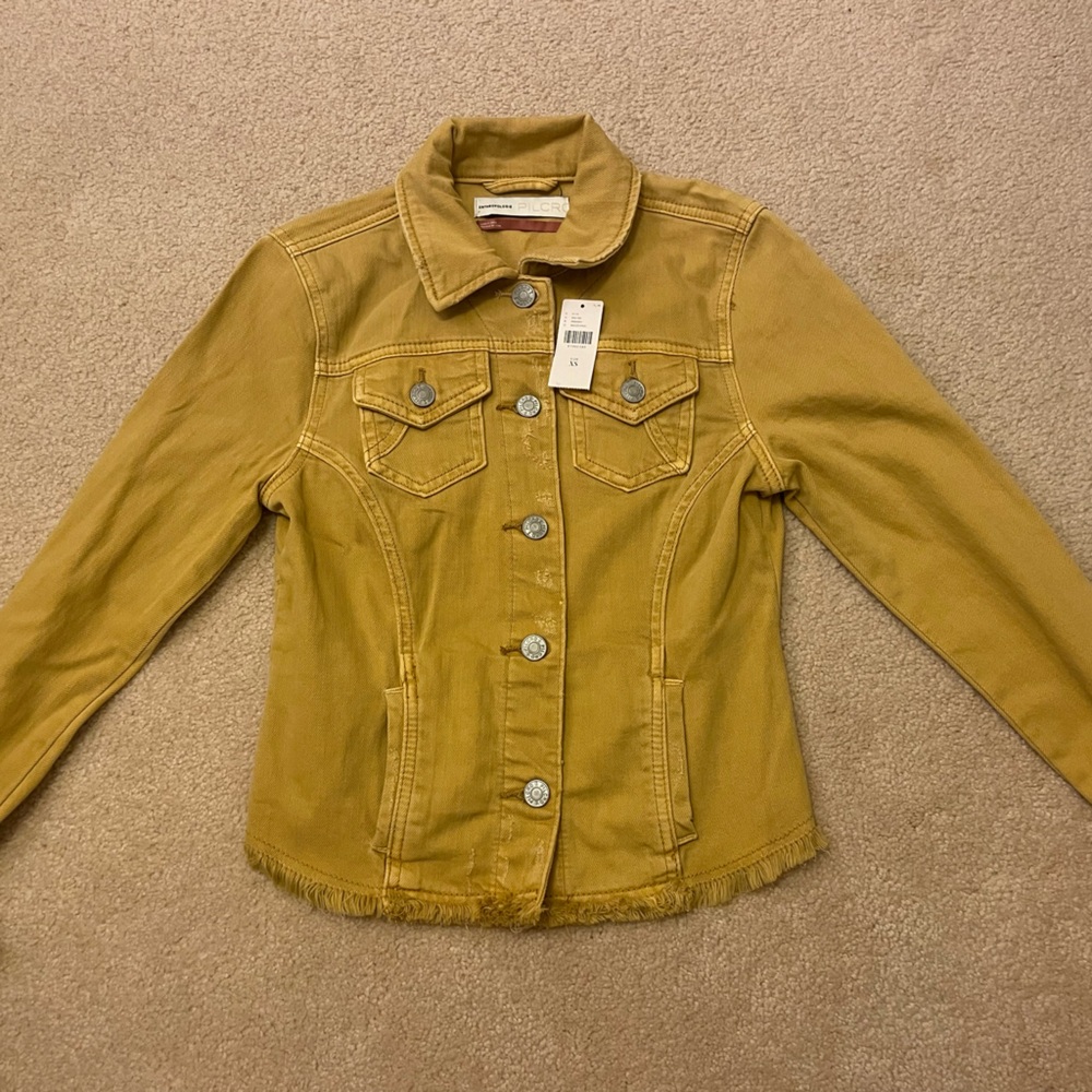 Anthropologie Pilcro Mustard Yellow Denim Jacket